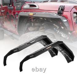 2/4PCS Front & Rear Fender Flares for 2007-2018 Jeep Wrangler JK JKU Black Steel