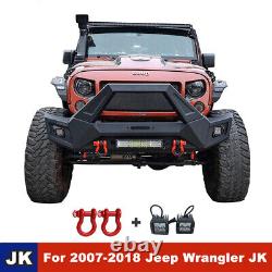 4in1 Adaptable Front Bumper for 2007-2018 Wrangler Jeep JK/JKU WithLED Light Steel