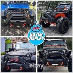 4in1 Adaptable Front Bumper for 2007-2018 Wrangler Jeep JK/JKU WithLED Light Steel