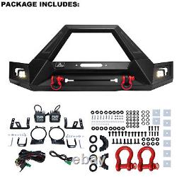 4in1 Adaptable Front Bumper for 2007-2018 Wrangler Jeep JK/JKU WithLED Light Steel