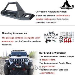 4in1 Adaptable Front Bumper for 2007-2018 Wrangler Jeep JK/JKU WithLED Light Steel