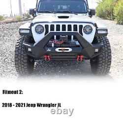 4in1 Adaptable Front Bumper for 2007-2018 Wrangler Jeep JK/JKU WithLED Light Steel