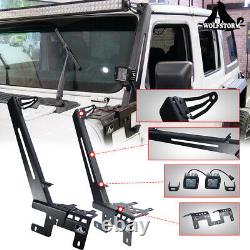 52 LED Light Bar Mount Bracket + 2 x 4 LED lights For Jeep Wrangler JL 18-22