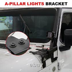 52 LED Light Bar Mount Bracket + 2 x 4 LED lights For Jeep Wrangler JL 18-22