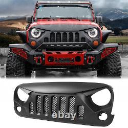 ABS Front Grill Bumper Hood Mesh Grille Grid For Jeep Wrangler JK JKU 2007-2017