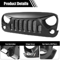 ABS Front Grill Bumper Hood Mesh Grille Grid For Jeep Wrangler JK JKU 2007-2017