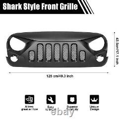 ABS Front Grill Bumper Hood Mesh Grille Grid For Jeep Wrangler JK JKU 2007-2017