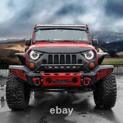 ABS Front Grill Bumper Hood Mesh Grille Grid For Jeep Wrangler JK JKU 2007-2017