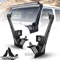 A-Pillar LED Lights Bar Mounting Brackets Set for Jeep 2018-2023 Wrangler JL/JLU