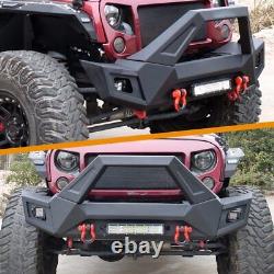 Adaptable Steel Front Bumper for 2007-2018 Wrangler Jeep JK JKU With LED Lights