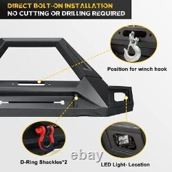 Adaptable Steel Front Bumper for 2007-2018 Wrangler Jeep JK JKU With LED Lights