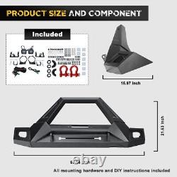 Adaptable Steel Front Bumper for 2007-2018 Wrangler Jeep JK JKU With LED Lights