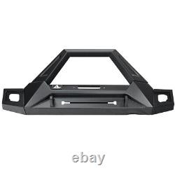 Adaptable Steel Front Bumper for 2007-2018 Wrangler Jeep JK JKU With LED Lights