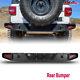 Black For 2018-2024 Jeep Wrangler Jl Rear Bumper Steel Unlimited With Led Lights