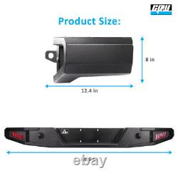 Black Rear Bumper For 2018-2024 Jeep Wrangler JL Heavy Duty Steel LED Lights