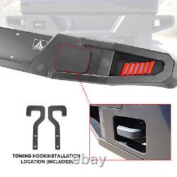 Black Rear Bumper For 2019 2020 2021-2024 Jeep Gladiator JT Steel with LED Lights