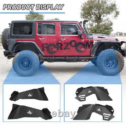 Black Steel Fender Flares/Inner Fender Liners For 2007-2018 Jeep Wrangler JK JKU