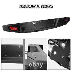 Black Steel Rear Bumper withLED Lights Textured For 2007-2018 Jeep Wrangler JK JKU