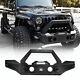 Black Textured Front Bumper With2d-rings For 2007-2018 Jeep Wrangler Jk Jku Steel