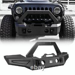 Black Textured Front Bumper with2D-Rings For 2007-2018 Jeep Wrangler JK JKU Steel