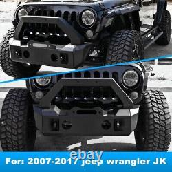 Black Textured Front Bumper with2D-Rings For 2007-2018 Jeep Wrangler JK JKU Steel