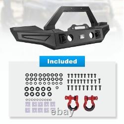 Black Textured Front Bumper with2D-Rings For 2007-2018 Jeep Wrangler JK JKU Steel