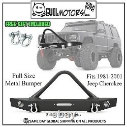 Evil Motors 1981-2001 Jeep Cherokee XJ Front Metal Winch Bumper withLED Fog Lights