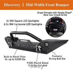 FRONT OR REAR BUMPER WithLED LIGHTS, LICENSE PLATE MOUNT FOR JEEP WRANGLER JK 07-18