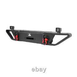 For 07-18 Jeep Wrangler JK/JKU Steel Front Bumper withLED Lights Powder Coated