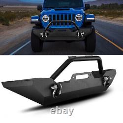 For 18-20 Jeep Wrangler JL Rock Crawler Front Bumper Winch Plate D-Ring Black