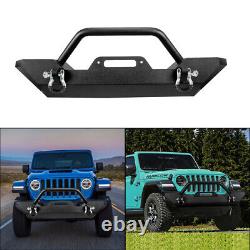 For 18-20 Jeep Wrangler JL Rock Crawler Front Bumper Winch Plate D-Ring Black