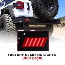 For 18-23 Jeep Wrangler JL JLU Rear Bumper withLED Brake Light Powder Coated Steel