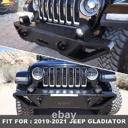 For 19-23 Jeep Gladiator JT Wrangler JL/JLU Front Bumper Steel Powder Coated