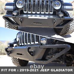 For 19-23 Jeep Gladiator JT Wrangler JL/JLU Front Bumper Steel Powder Coated