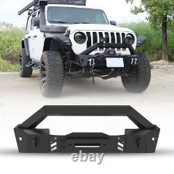 For 2007-2018 Jeep Wrangler JK 2018-2023 JL Gladiator JT Front Bumper +LED Light