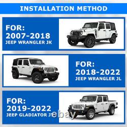 For 2007-2018 Jeep Wrangler JK 2018-2023 JL Gladiator JT Front Bumper +LED Light