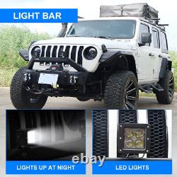 For 2007-2018 Jeep Wrangler JK 2018-2023 JL Gladiator JT Front Bumper +LED Light