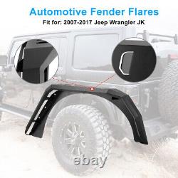 For 2007-2018 Jeep Wrangler JK JKU Fender Flares Front/Rear Powder Coated Steel