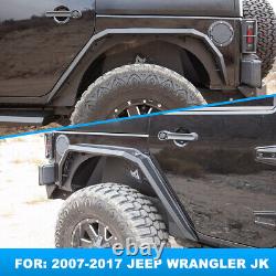 For 2007-2018 Jeep Wrangler JK JKU Fender Flares Front/Rear Powder Coated Steel