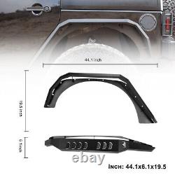 For 2007-2018 Jeep Wrangler JK JKU Fender Flares Front/Rear Powder Coated Steel