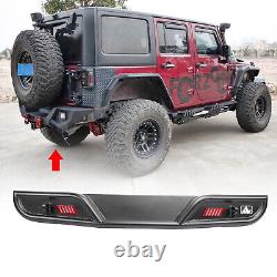 For 2007-2018 Jeep Wrangler JK JKU Rear Bumper with Led lights Powder Coated Steel