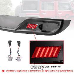 For 2007-2018 Jeep Wrangler JK JKU Rear Bumper with Led lights Powder Coated Steel