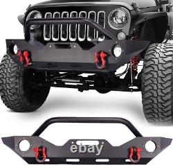 For 2007-2018 Wrangler JK/JKU Front Bumper withWinch Plate & 2D-Ring Shackles