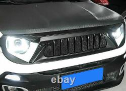 For 2015 2016-2022 Jeep Renegade ABS Black Front Bumper Center Hood Grill Mesh