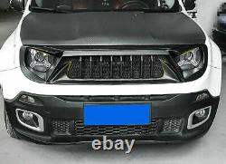 For 2015 2016-2022 Jeep Renegade ABS Black Front Bumper Center Hood Grill Mesh