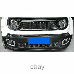 For 2015 2016-2022 Jeep Renegade ABS Black Front Bumper Center Hood Grill Mesh