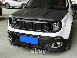 For 2015 2016-2022 Jeep Renegade ABS Black Front Bumper Center Hood Grill Mesh