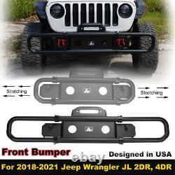 For 2018 2019 2020 2021 2022 2023 Jeep Wrangler JL Front Bumper Steel withD-Rings