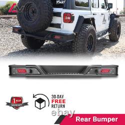 For 2018 2019 2020 21 23 Jeep Wrangler JL JLU Rear Bumper Full Width Round Tube