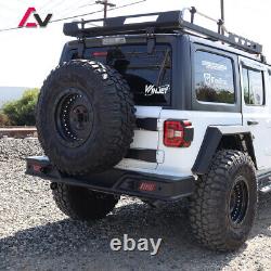 For 2018 2019 2020 21 23 Jeep Wrangler JL JLU Rear Bumper Full Width Round Tube